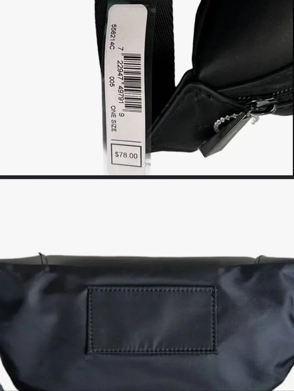 Michael Kors Black Logo Belt Bag with White Print